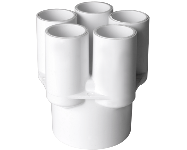 Colector de 2" H a 5 salidas de 3/4" H - Haga clic para ampliar
