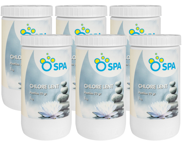 6 x O Spa Langsam lsliche Chlortabletten - Zum Vergr&ouml;&szlig;ern klicken