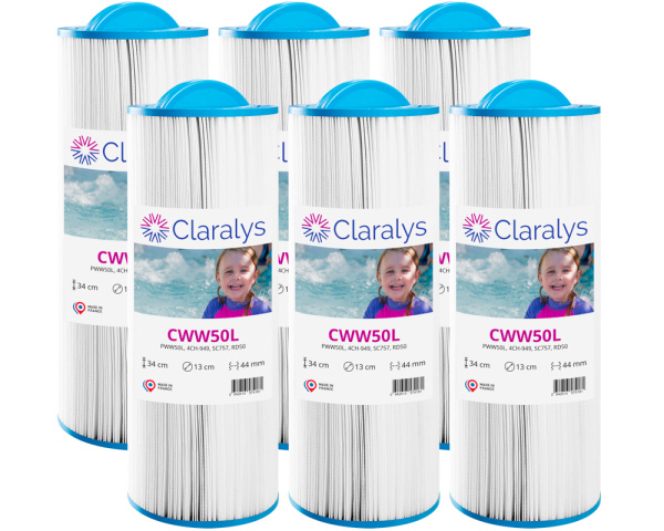 Box of 6 Claralys CWW50L filters - Click to enlarge