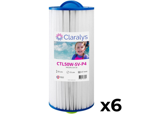 Paquete de 6 filtros Claralys CTL50W-SV-P4 - Haga clic para ampliar